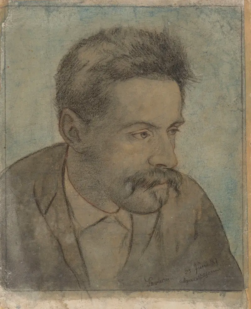 Porträtt av en man med mustasch av Hans Thoma