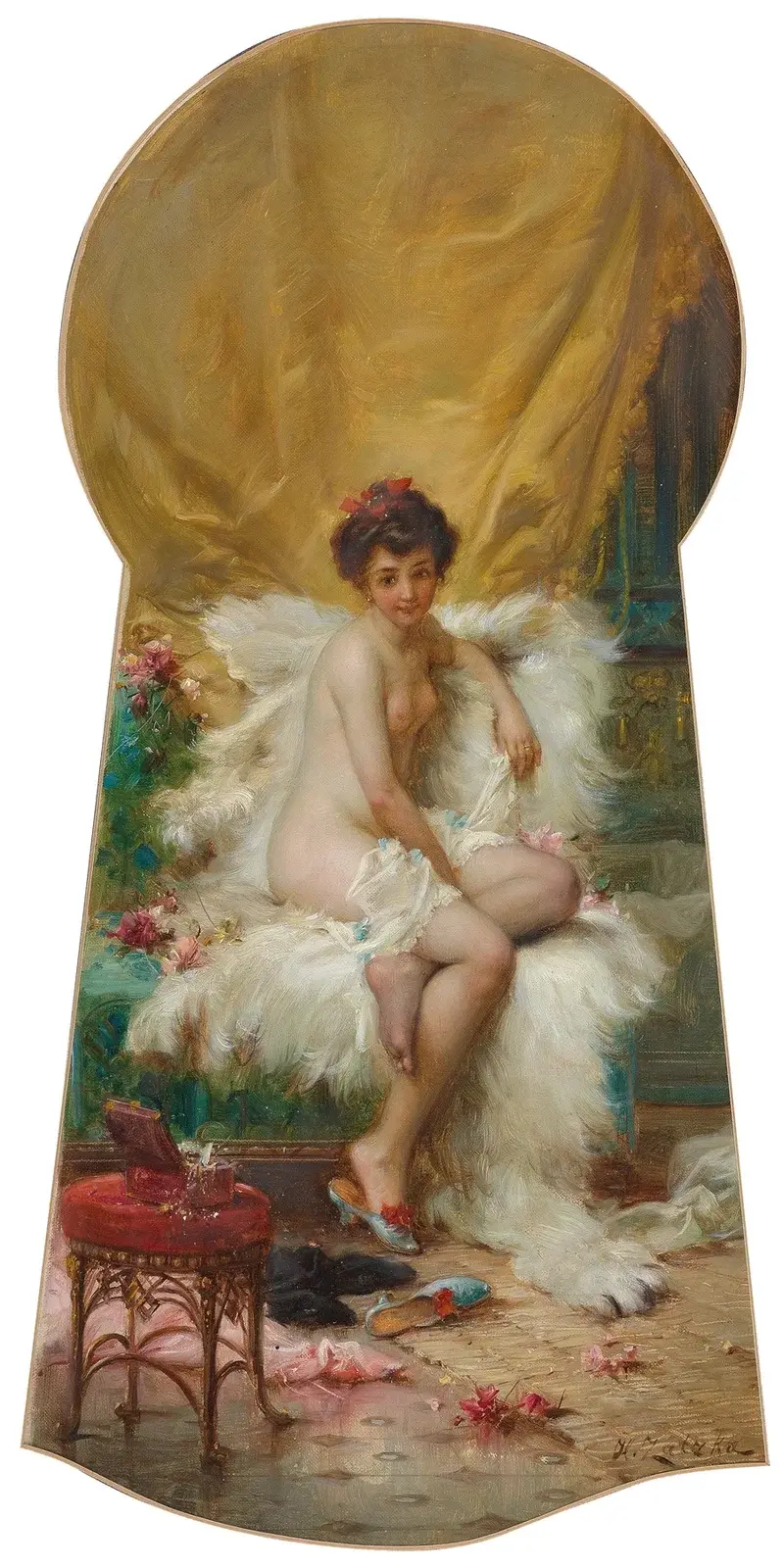Durchs Schlüsselloch geschaut av Hans Zatzka