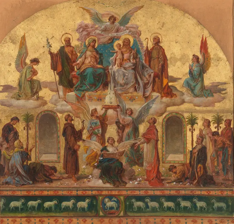Entwurf zum in großen Dimensionen ausgeführten Hauptbilde in der Pfarrkirche St. Anna in Baumgarten Wien von Hans Zatzka