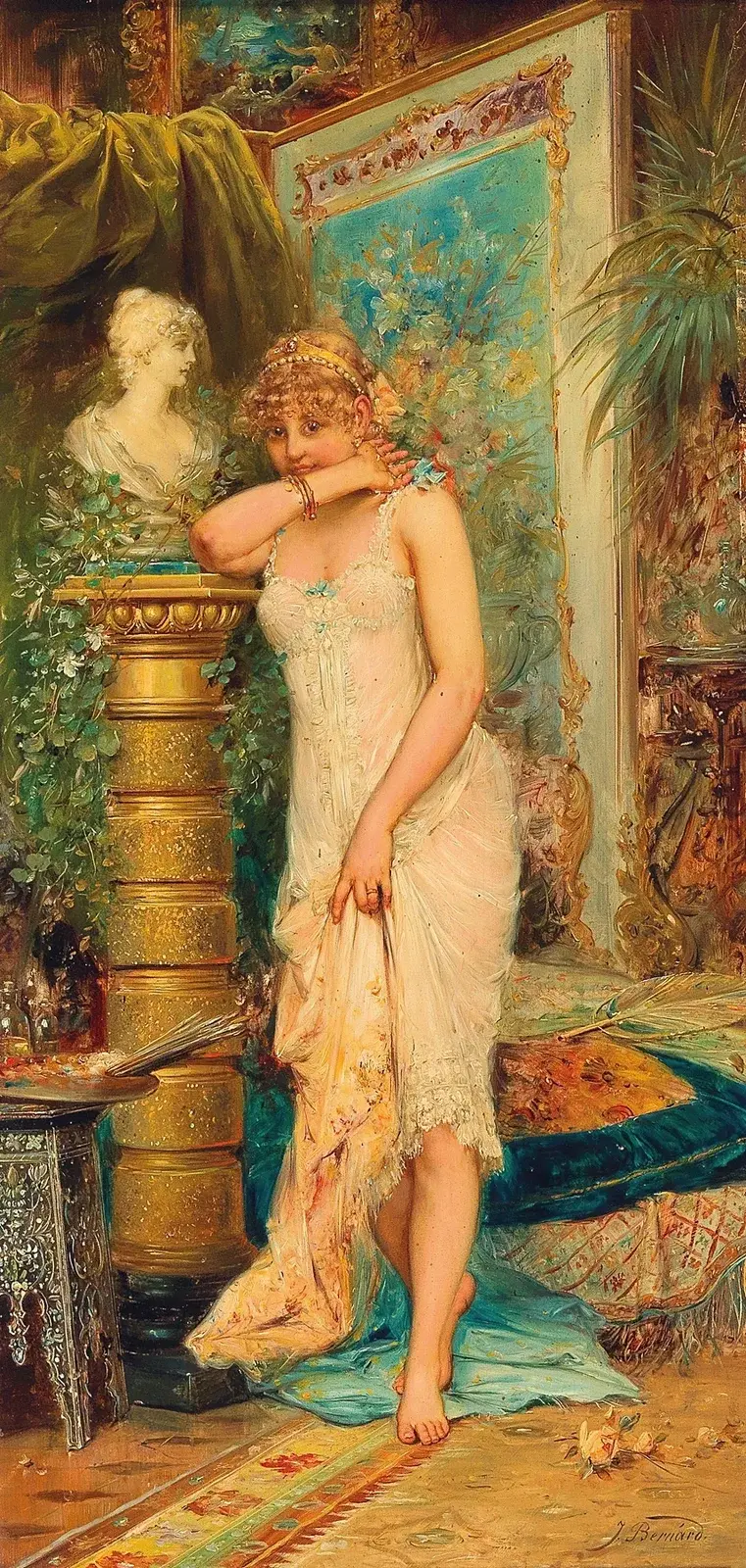 In the Atelier, The Shy Model av Hans Zatzka