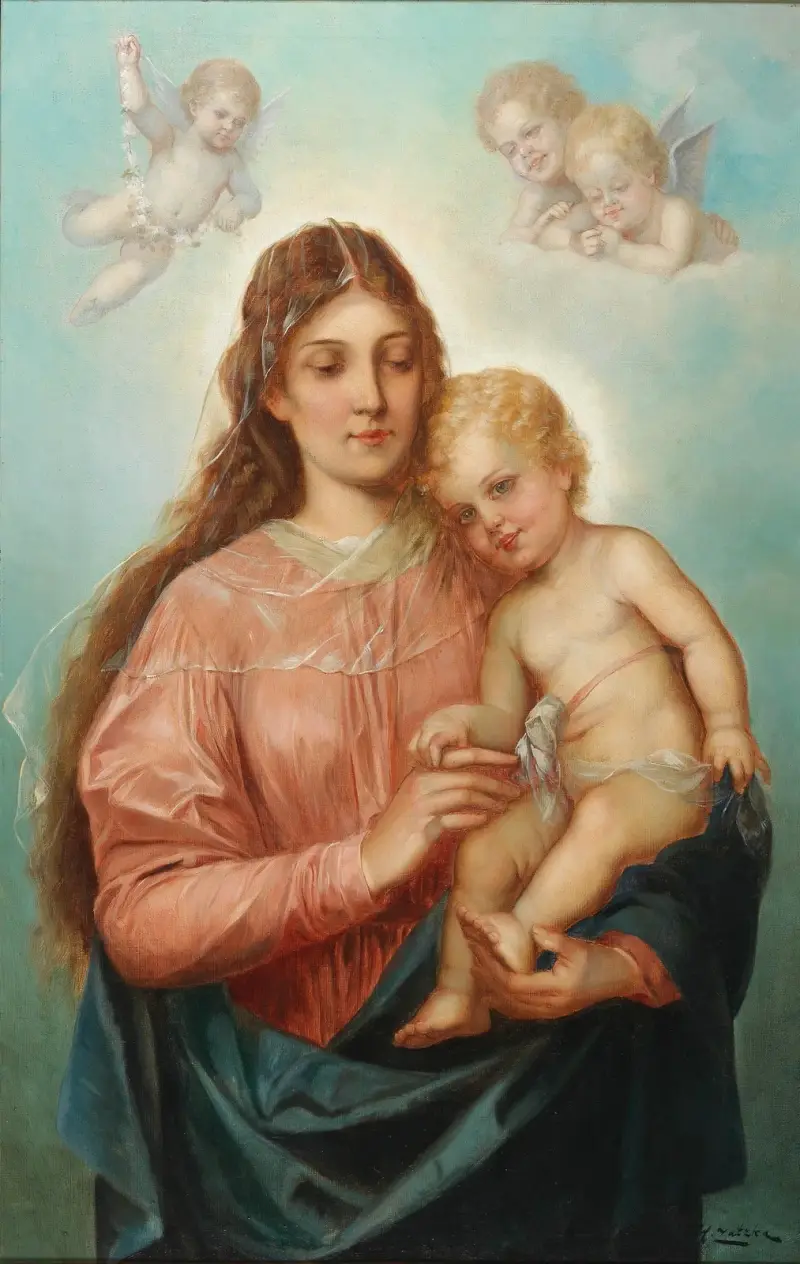 Madonna med Kristusbarnet och putti av Hans Zatzka