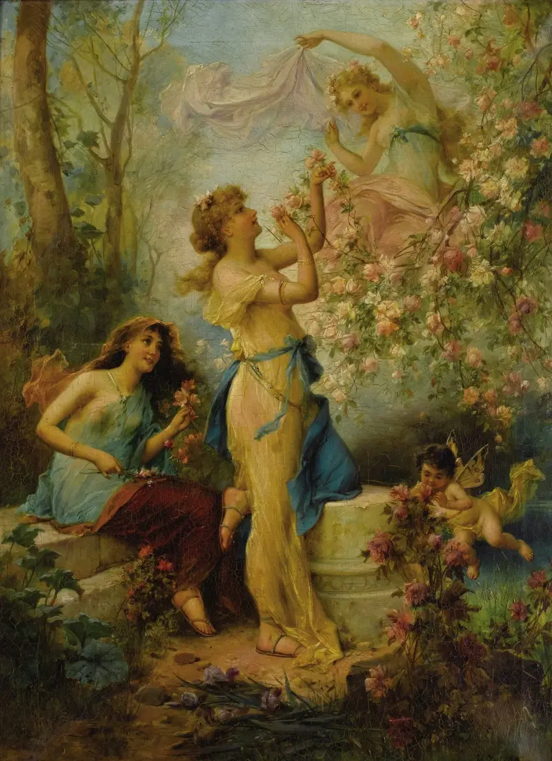 Venus med putti och följe av Hans Zatzka