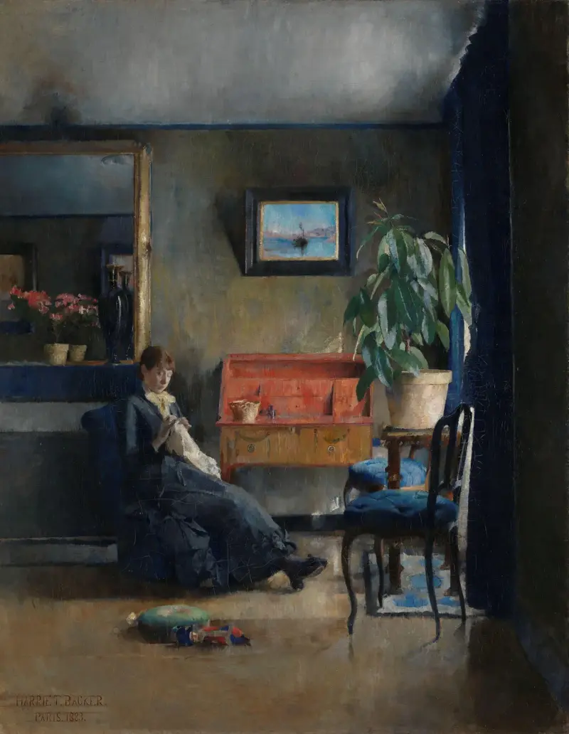 Blaues Interieur von Harriet Backer