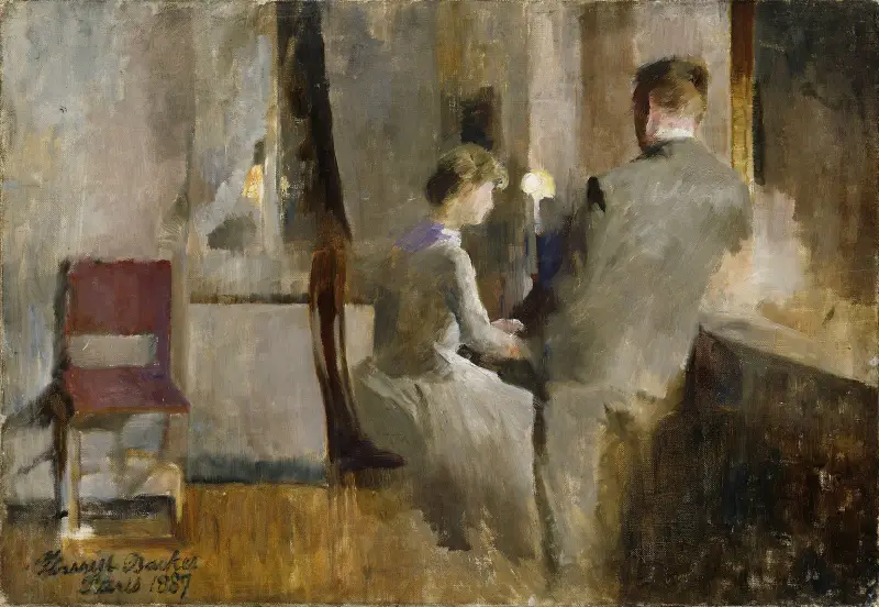 Musik, Interieur aus Paris von Harriet Backer