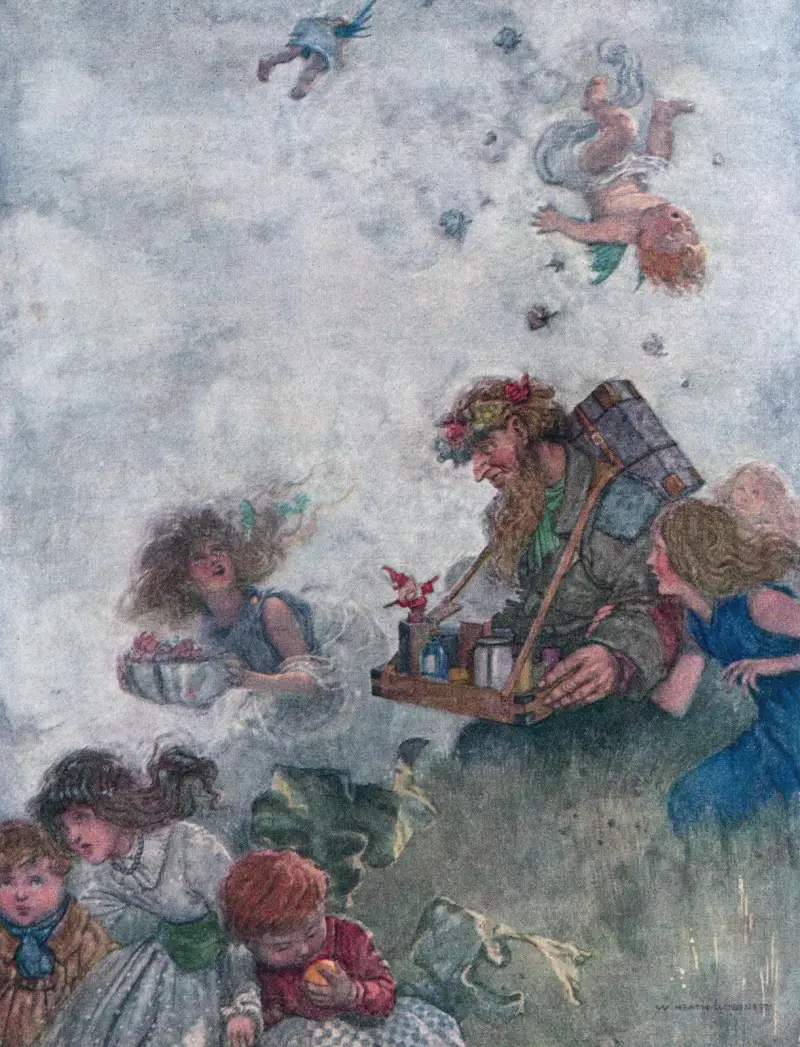 Bringing with them a little old man av William Heath Robinson