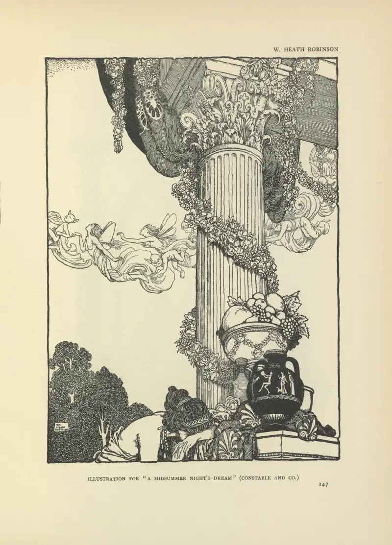 Illustration for A midsummer night’s dream, 1914 – nr 1 av William Heath Robinson