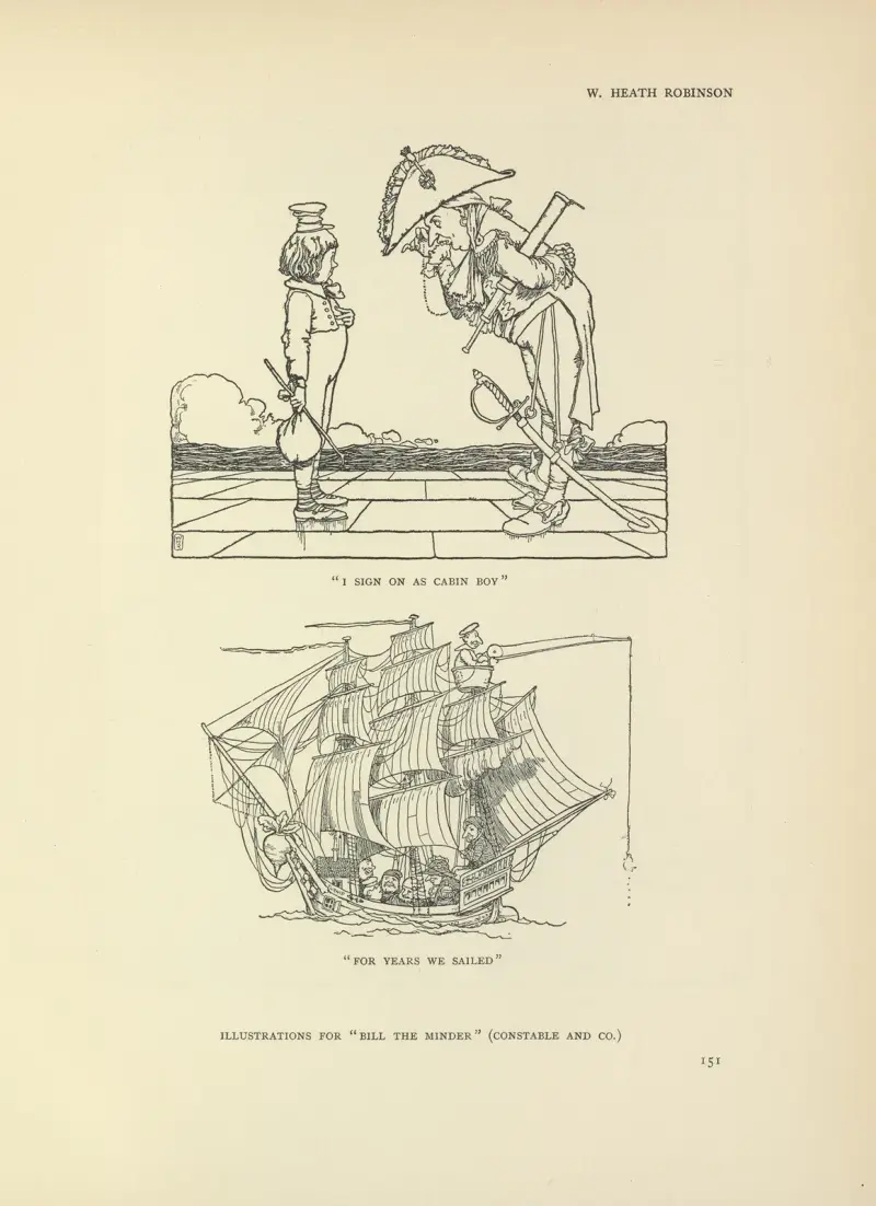 Illustrationen zu Bill the minder von William Heath Robinson