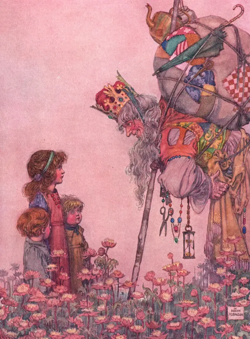 The King of Troy compelled to ask his way av William Heath Robinson