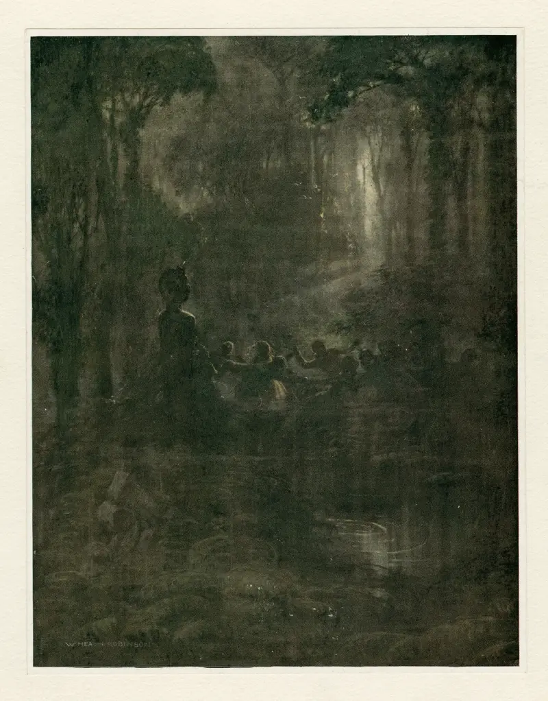 Twelfth night, act II, scene 3 av William Heath Robinson