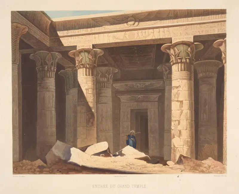 Entree du grand temple (The entrance of the great temple). av Hector Horeau