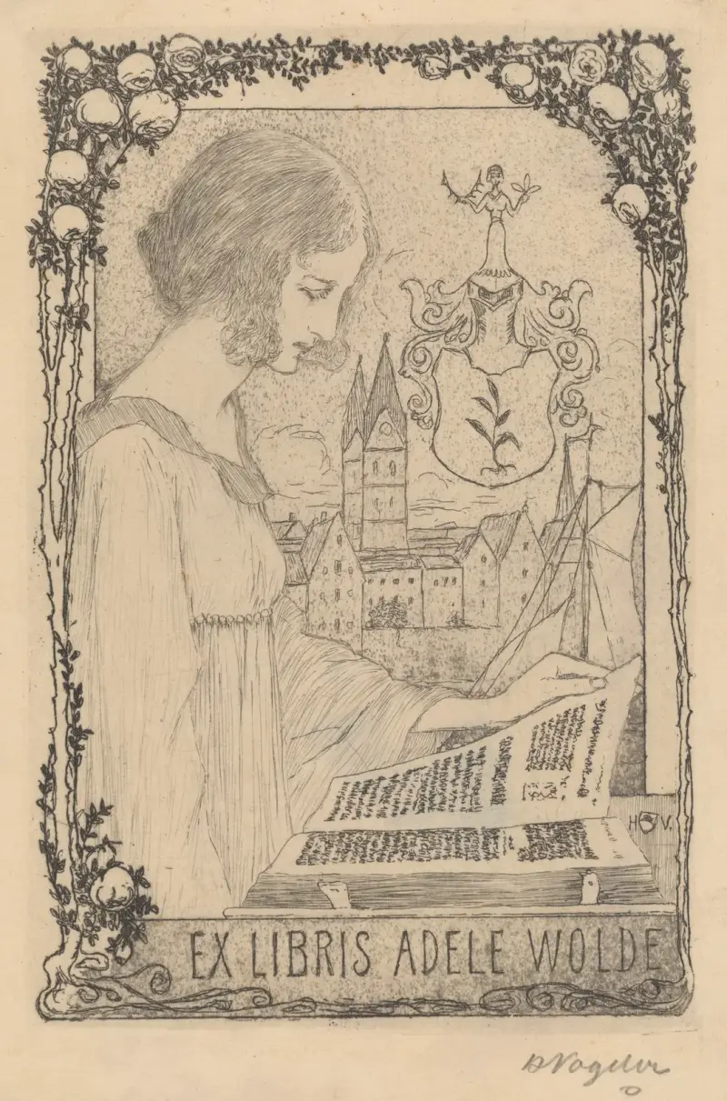 Ex Libris Adele Wolde II av Heinrich Vogeler