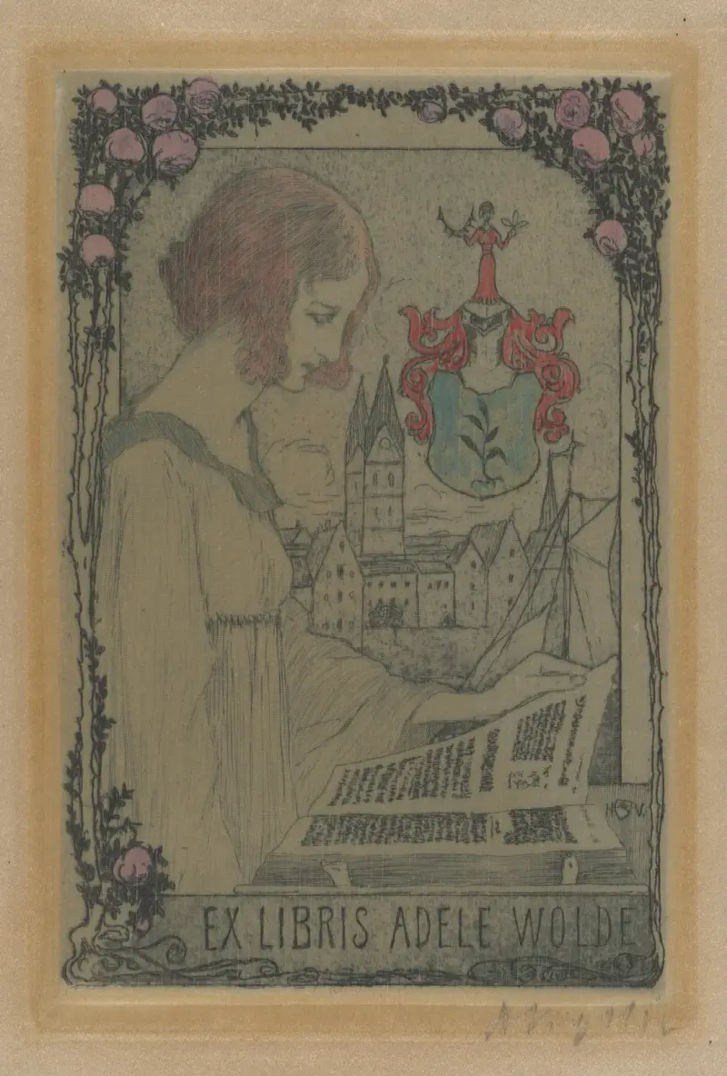 Ex Libris Adele Wolde II av Heinrich Vogeler