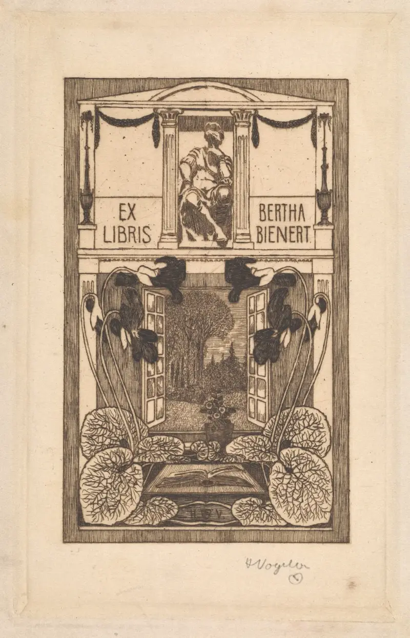 Ex Libris Bertha Bienert av Heinrich Vogeler