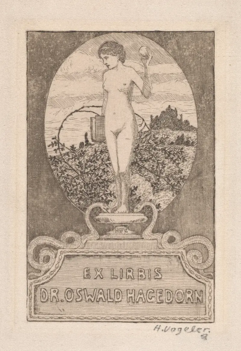 Ex Libris Dr. Oswald Hagedorn av Heinrich Vogeler