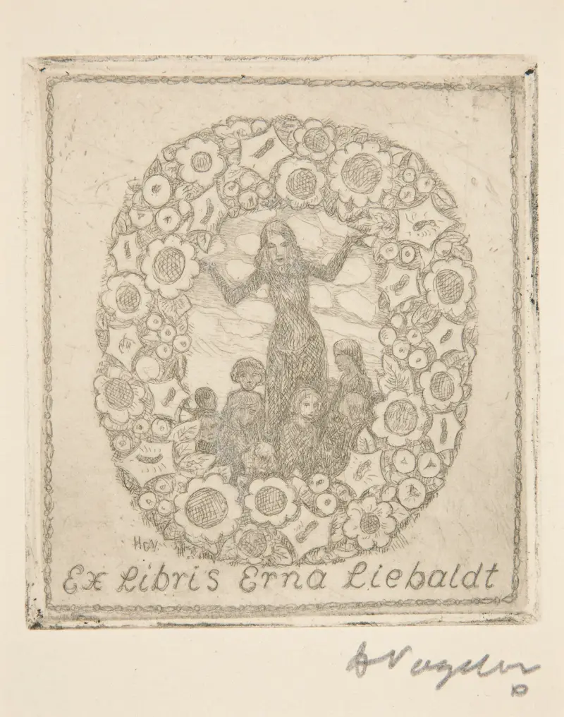 Ex Libris Erna Liebaldt av Heinrich Vogeler