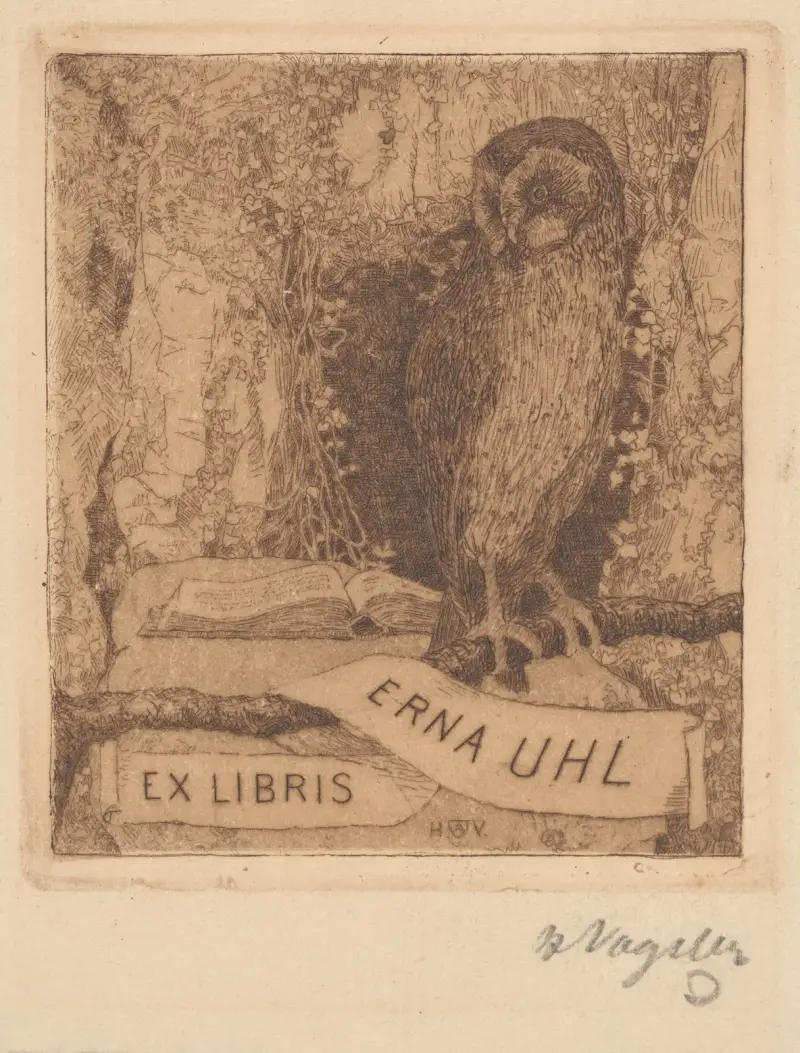 Ex Libris Erna Uhl av Heinrich Vogeler