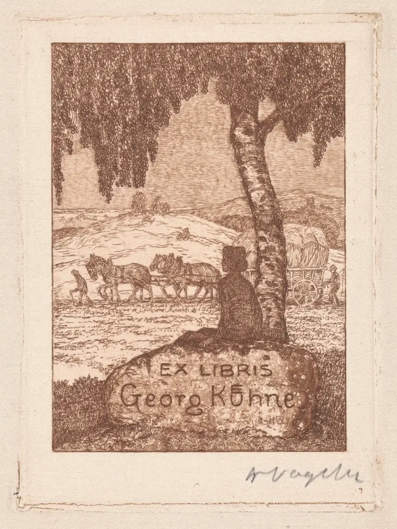 Ex Libris Georg Kühne av Heinrich Vogeler