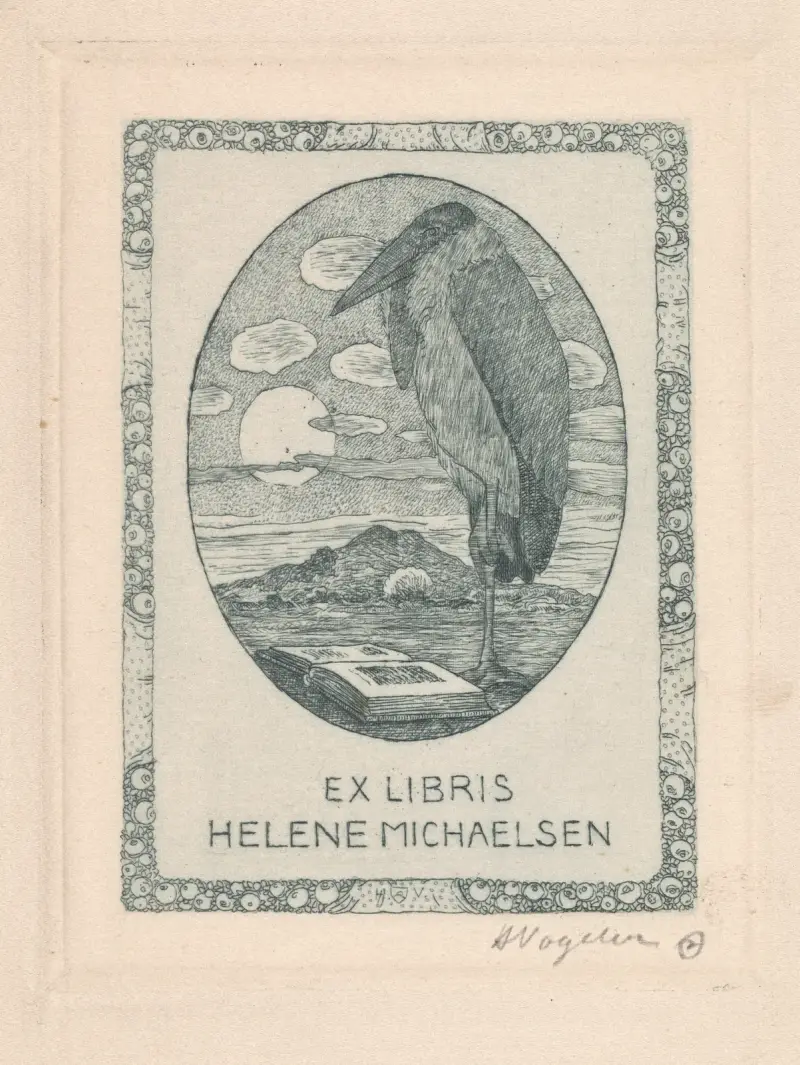 Ex Libris Helene Michaelsen av Heinrich Vogeler