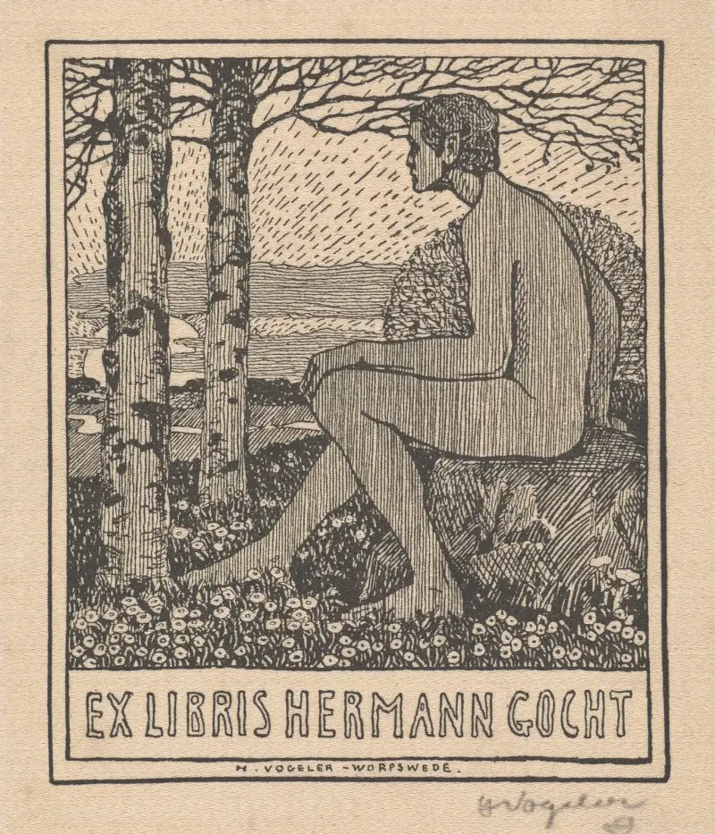 Ex Libris Hermann Gocht von Heinrich Vogeler