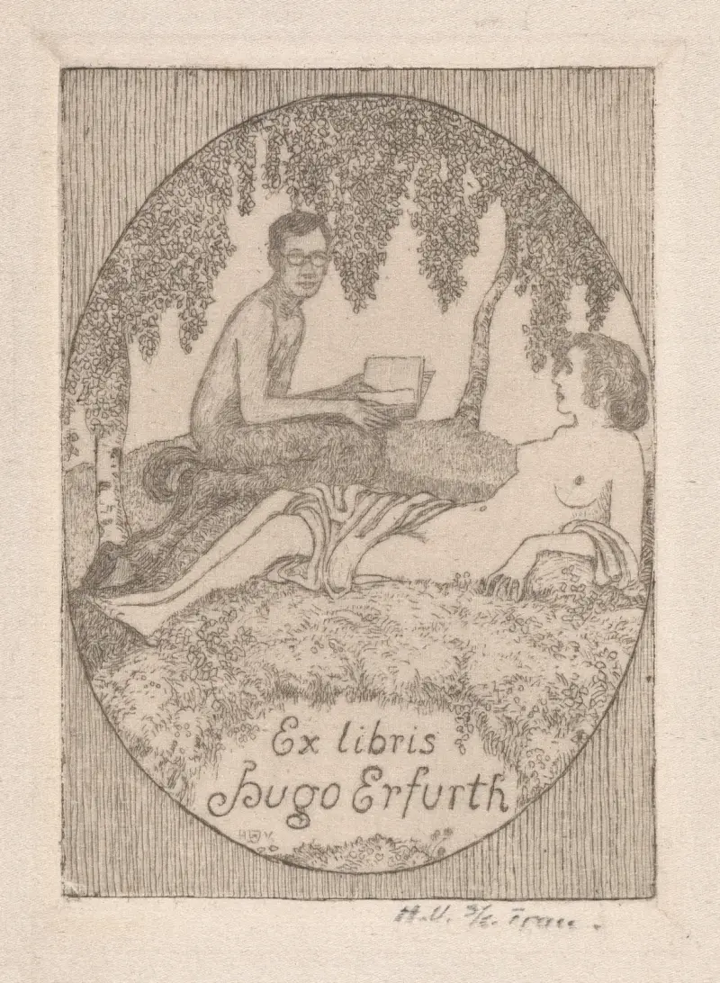 Ex Libris Hugo Erfurth av Heinrich Vogeler