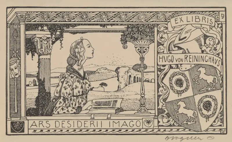 Ex Libris Hugo von Reininghaus av Heinrich Vogeler