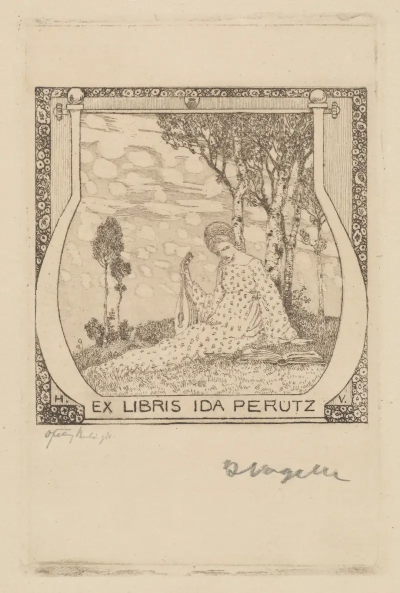 Ex Libris Ida Perutz av Heinrich Vogeler