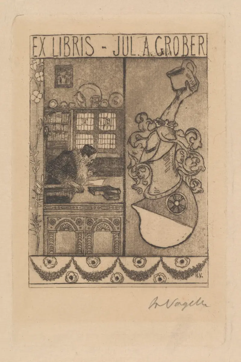 Ex Libris Jul. A. Grober av Heinrich Vogeler