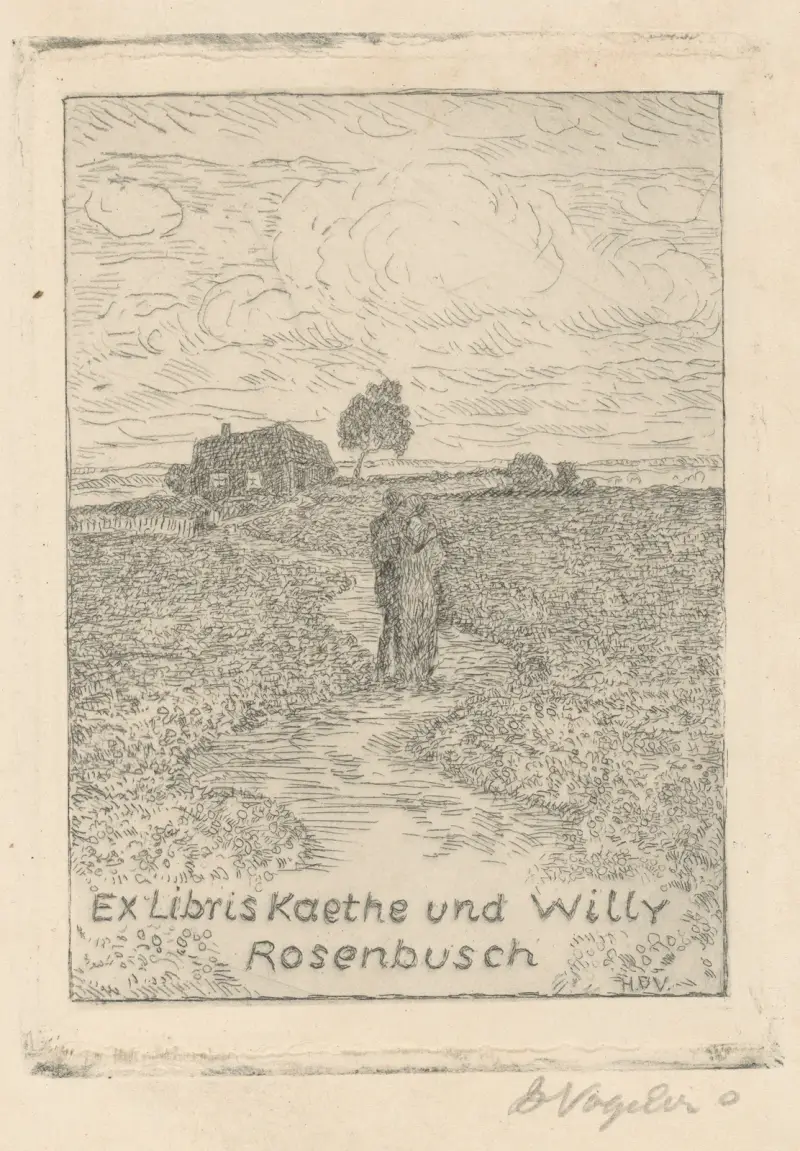 Ex Libris Kaethe und Willy Rosenbusch av Heinrich Vogeler
