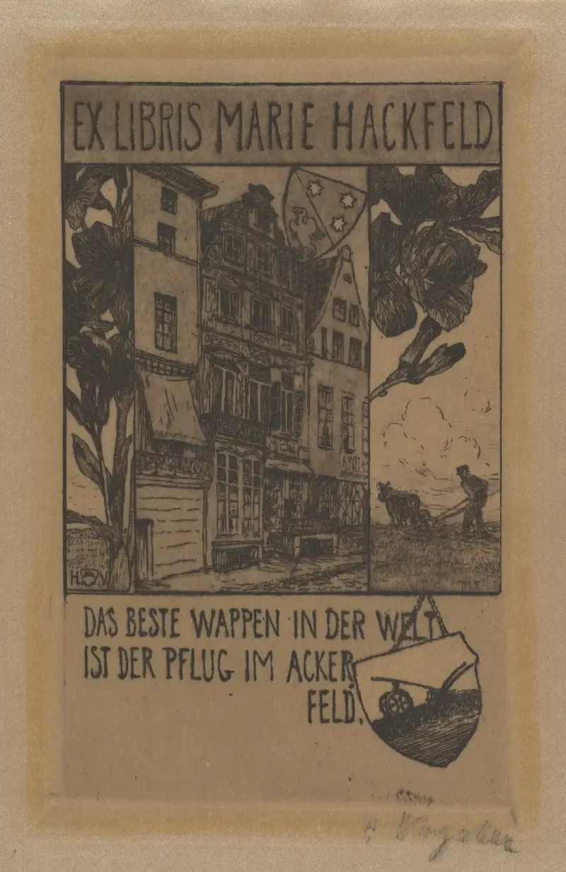 Ex Libris Marie Hackfield av Heinrich Vogeler
