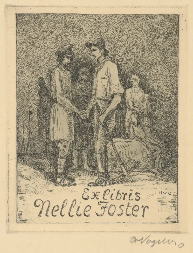 Ex Libris Nellie Foster av Heinrich Vogeler