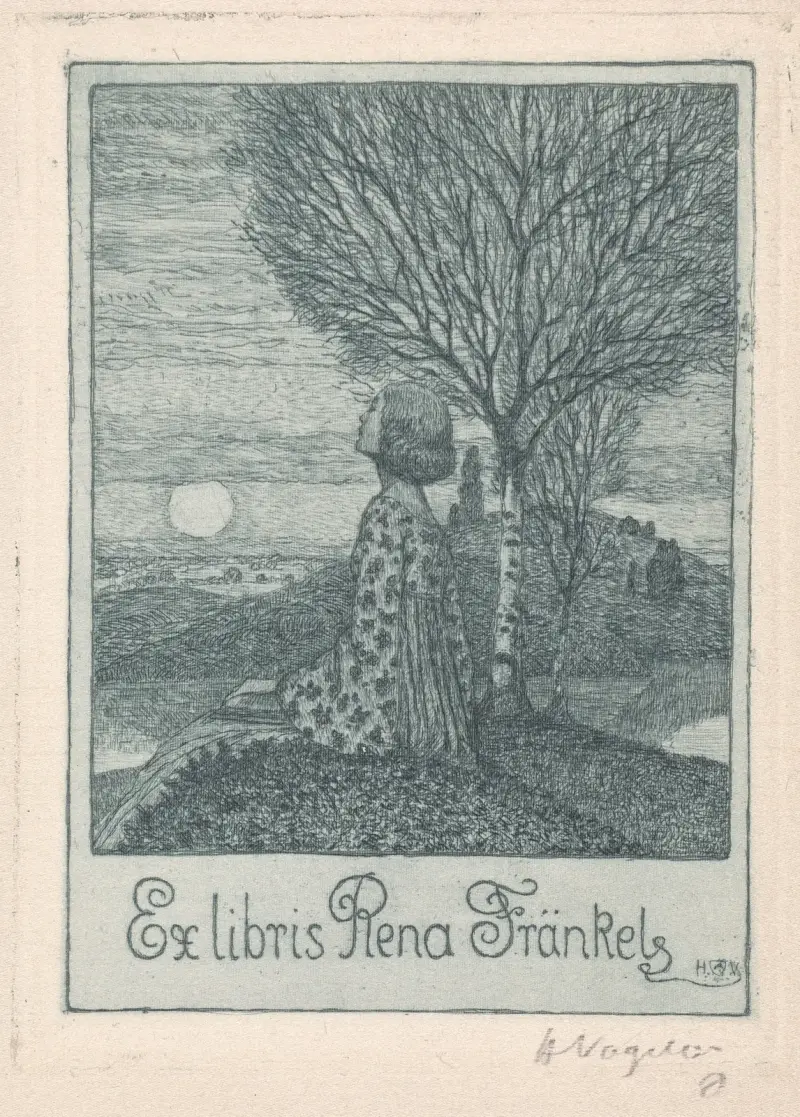 Ex Libris Rena Fränkel av Heinrich Vogeler