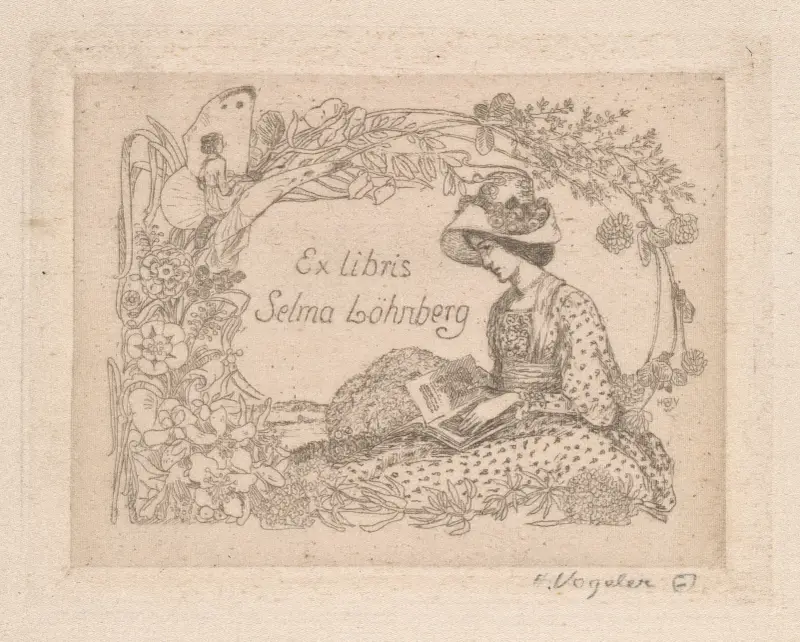 Ex Libris Selma Löhnberg av Heinrich Vogeler