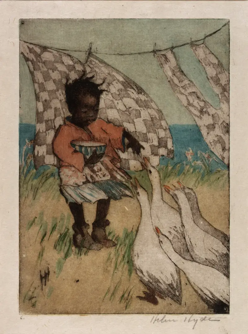 Gänse füttern von Helen Hyde