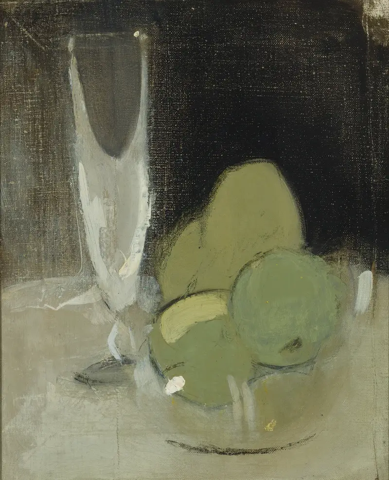 Green Apples And Champagne Glass av Helene Schjerfbeck