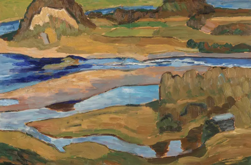Strandbankar Vid Ångermanälven (Banks of the Ångerman River) av Helmer Osslund