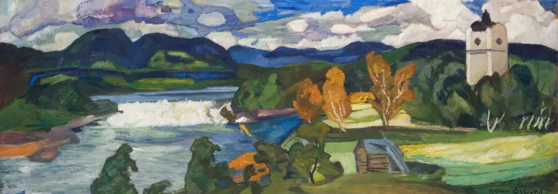 Vy över Ragunda, Jämtland av Helmer Osslund