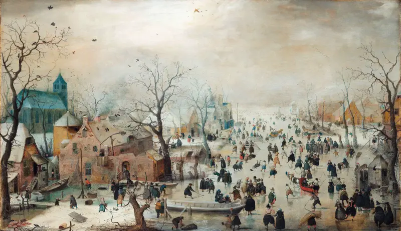Winter Landscape with Ice Skaters av Hendrick Avercamp