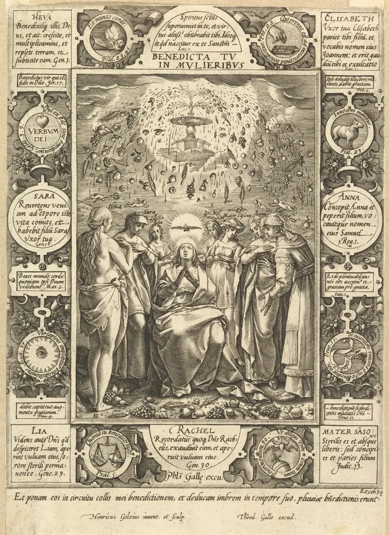 Benedicta tu in Mulieribus av Hendrick Goltzius
