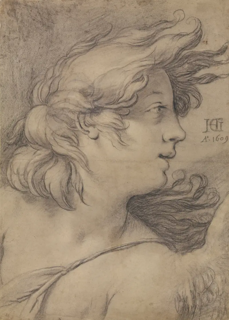 Änglahuvud av Hendrick Goltzius
