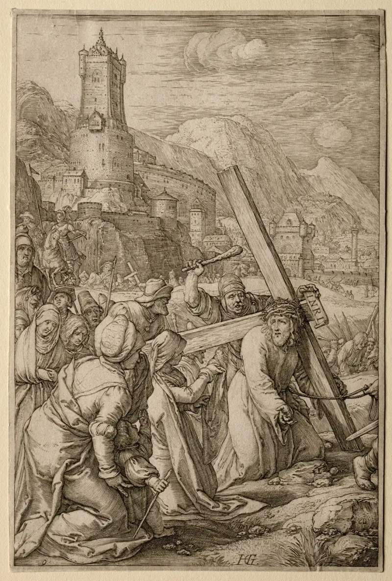 Kristus bär korset av Hendrick Goltzius