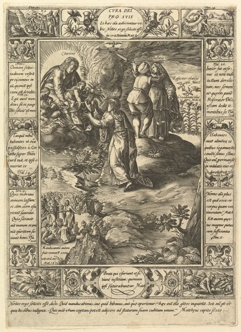 Guds omsorg om sina egna av Hendrick Goltzius