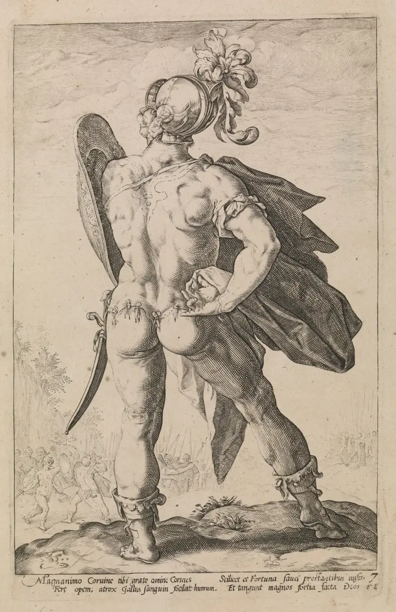 Marcus Valerius Corvus av Hendrick Goltzius