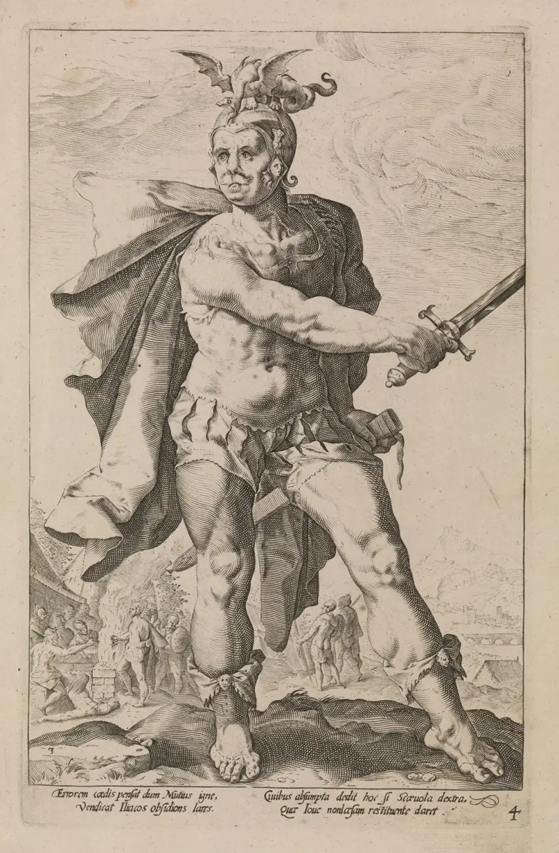 Mucius Scaevola av Hendrick Goltzius