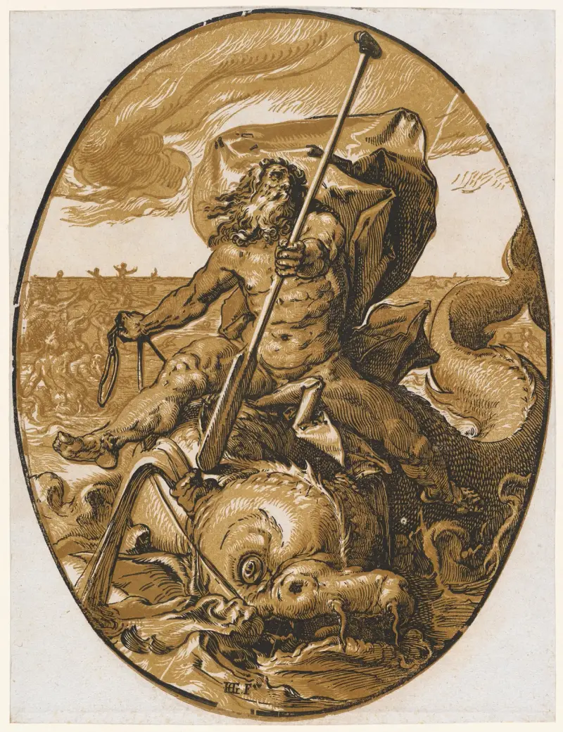 Oceanus av Hendrick Goltzius