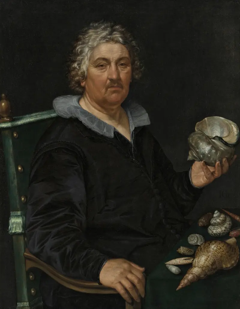 Porträtt av snäcksamlaren Jan Govertsen van der Aer (1545–1612) av Hendrick Goltzius