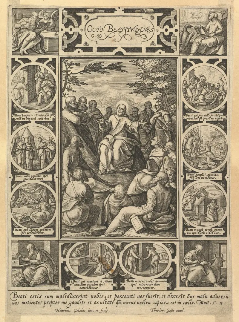 De åtta saligprisningarna av Hendrick Goltzius