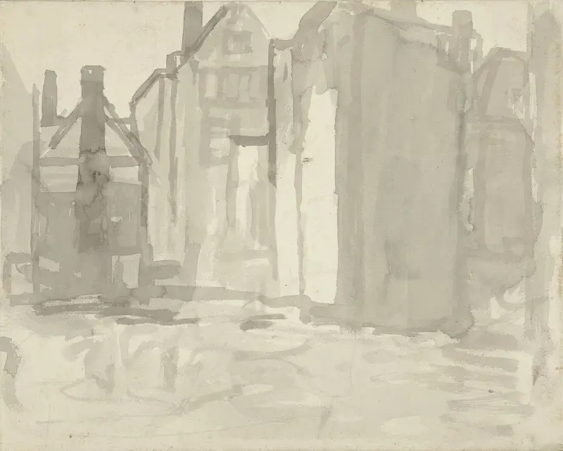 Bouwput Sint Agnietenstraat te Amsterdam av George Hendrik Breitner
