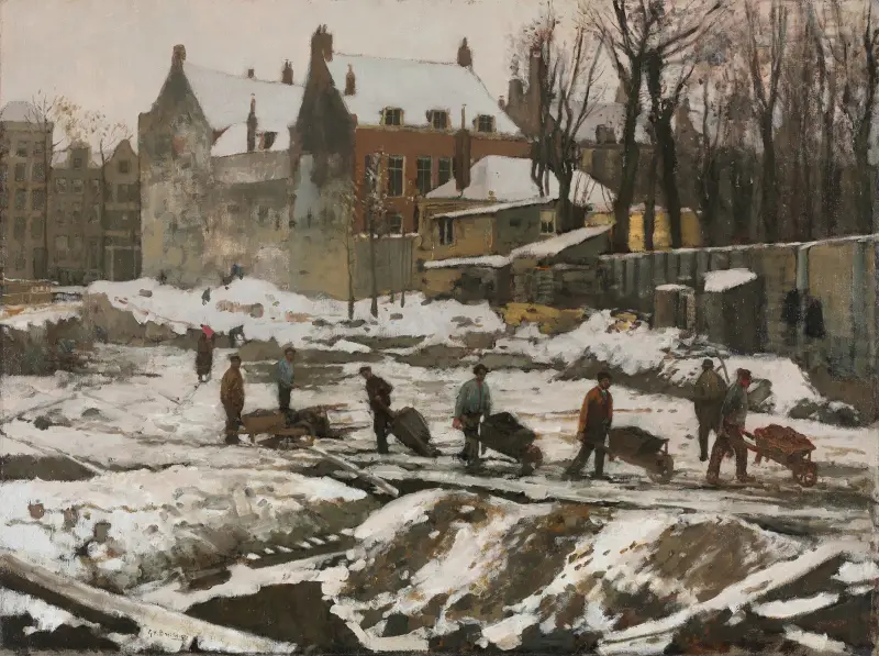 Construction Site in Amsterdam av George Hendrik Breitner