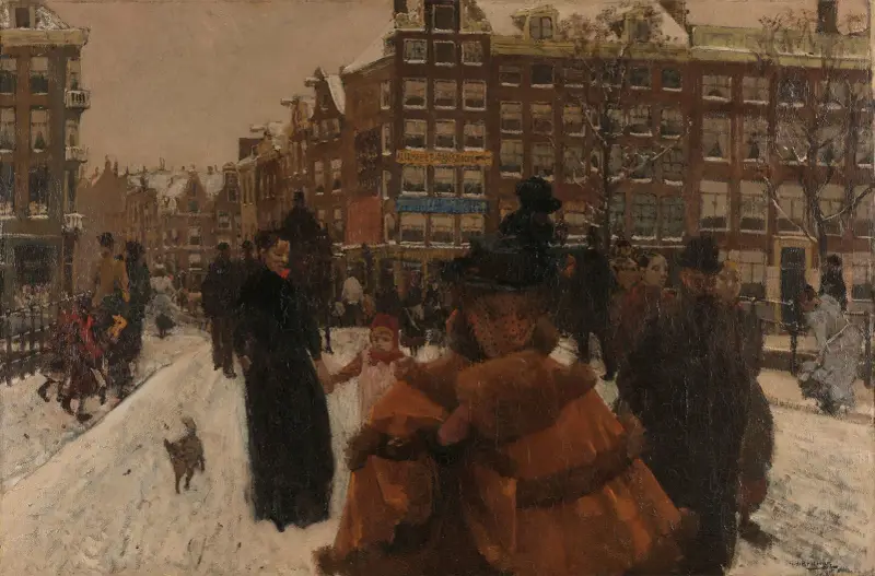 The Singel Bridge at the Paleisstraat in Amsterdam av George Hendrik Breitner