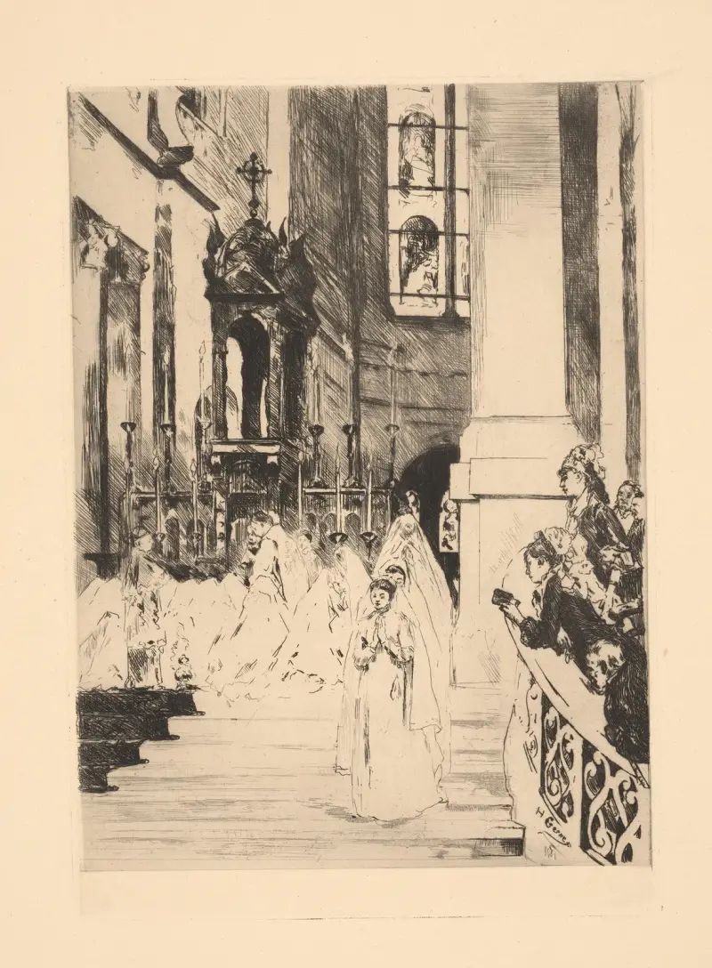 Communion at Trinity Church av Henri Gervex